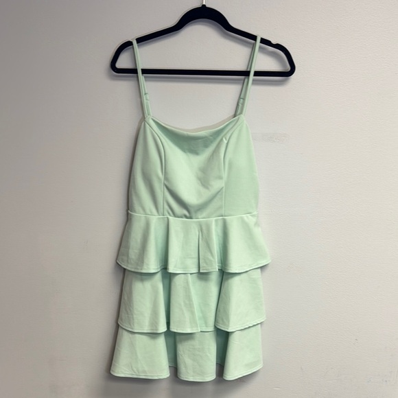 Trixxi Tops - Trixxi Green Cowl Neck Sleeveless Camisole with Tiered Design